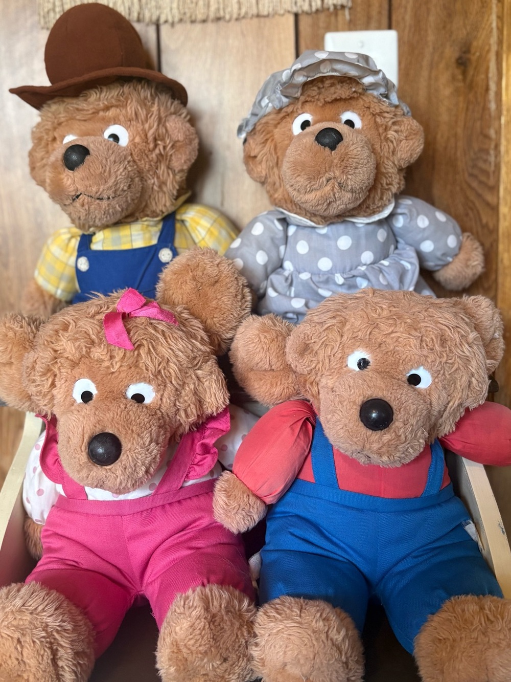 Vintage Berenstain Bears Plush Family Set of 4 Mama Papa Sister and Brother